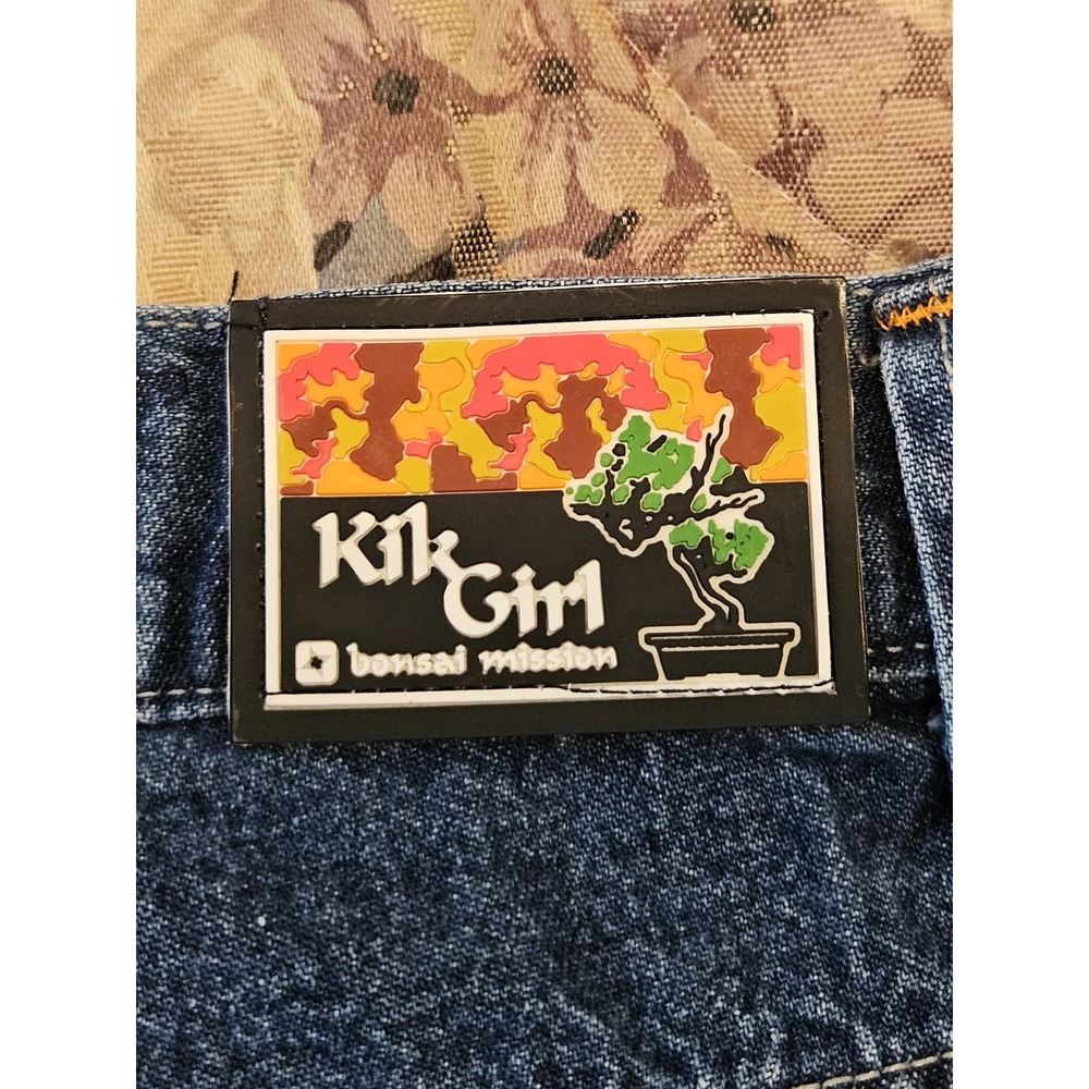 Vtg Junior's Kik Girl Skater Y2K Super Wide Leg Jeans Bonsai Mission (D3) - Picture 14 of 15